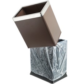 Brelso 'Invisi-Overlap' Open Top Metal Trash Can, Small Office Wastebasket, Modern Home DÃ©cor, Rectangle Shape (Black)