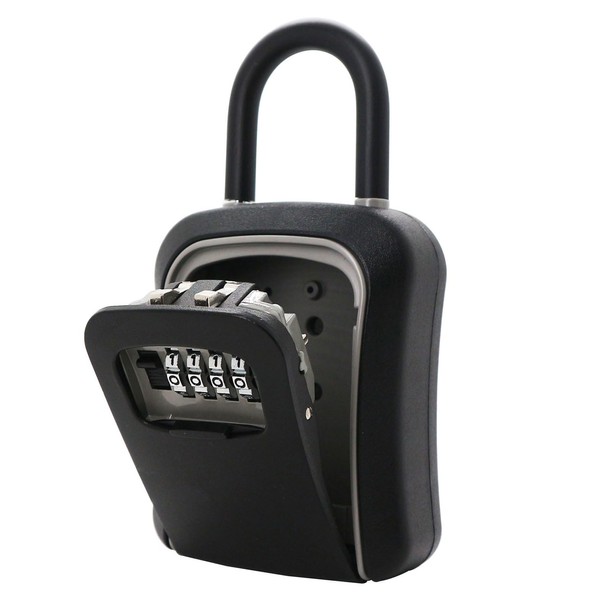 Large Capacity Padlock, C-Timvasion Safe, 4-Digit Password Dial, Key Storage, Key Storage, Handover Prevention, Anti-Theft, Wall Mounted Key Storage Box, For Residential Exhibition Halls, Construction