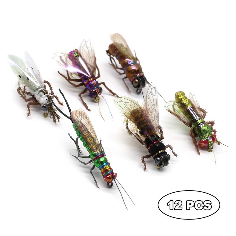 YZD Realistic Trout Hand Tie Fly Fishing Flies Collection Dry