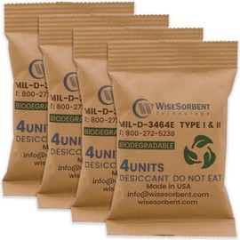 Wisesorb Kraft Clay Desiccants Packs for Safe, 132 Gram 15 Packs Dehumidifier for Gun Safe, 4 Unit Military Grade Moisture Absorbers, Conforms to MIL-D-3464E Type I & II Absorbents