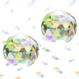 Clear Cut Crystal Suncatcher Ball Prisms Glass Sphere Faceted Gazing Ball Crystals for Window, Sun Catchers(80mm/3.15inch)