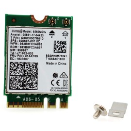 Deal4GO 9260NGW 2.4GHz 5GHz 802.11ac 1730Mbps 2230 M.2 NGFF Wireless WiFi Adapter WLAN Card with Bluetooth 5.0 for Intel 9260ac Windows 10 64-bit