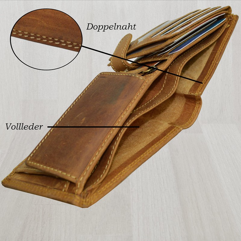 Wild Things Only Leather Wallet Rustic Design Cowhide Men's Wallet
