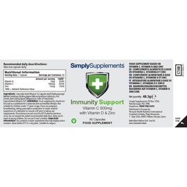 Vitamin C, D and Zinc Capsules for Immunity Support | One-a-Day Formula | 120 Fast Release Capsules = 4 Months’ Supply | Vegan Friendly | Manufactured in The UK