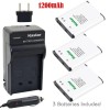 Kastar EN-EL19 Battery& Normal Charger for Nikon Coolpix S3700 A100,Sony