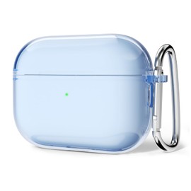 Svanove for Airpods Pro 2 Case Clear Hard Plastic, Transparent Simple Cute Airpods Pro 2nd Generation Case with Keychain, Y2k Aesthetic Trendy Airpods Cover Accessories for Women Girl, Light Blue