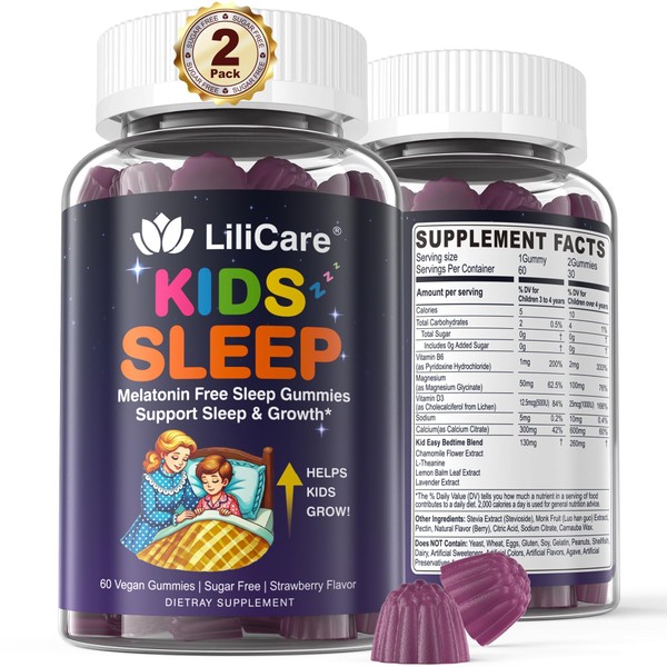 LILICARE Kids Sleep Gummies - Magnesium Glycinate Gummies, Melatonin Free