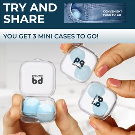 PQ Wax Ear Plugs for Sleep - 6 Silicone Wax Earplugs for Sleeping and Swimming - Gel Ear Plugs for Noise Cancelling, Wax Plugs Protect Ears While Sleeping with Sound Blocking 32 Db (6-Pillows), Blue