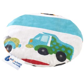 Medi Partners Cherry Stone Cushion Heat Cushion Grain Cushion for Babies 180 g Round 15 cm Eco Natural 100% Cotton Heat + Cold Therapy Massage Therapy (Cars)