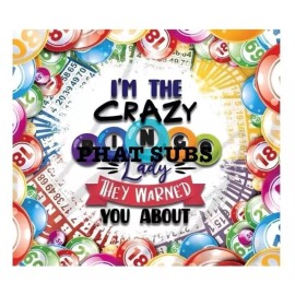 Unbranded 20oz Sublimation Tumbler Wrap Crazy Bingo Lady Ready To Press Heat Transfer