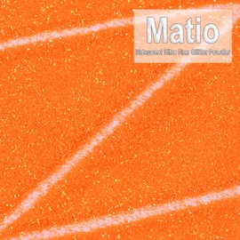 Matio Iridescent Ultra Fine Glitter Powder, 7.8oz/ 220g Colorful Orange Craft Resin Glitter, 1/128" Metallic Nail Sequins Flakes for Epoxy Resin Tumbler, Nail Art, Slime, Body Face, Festival DIY Decor