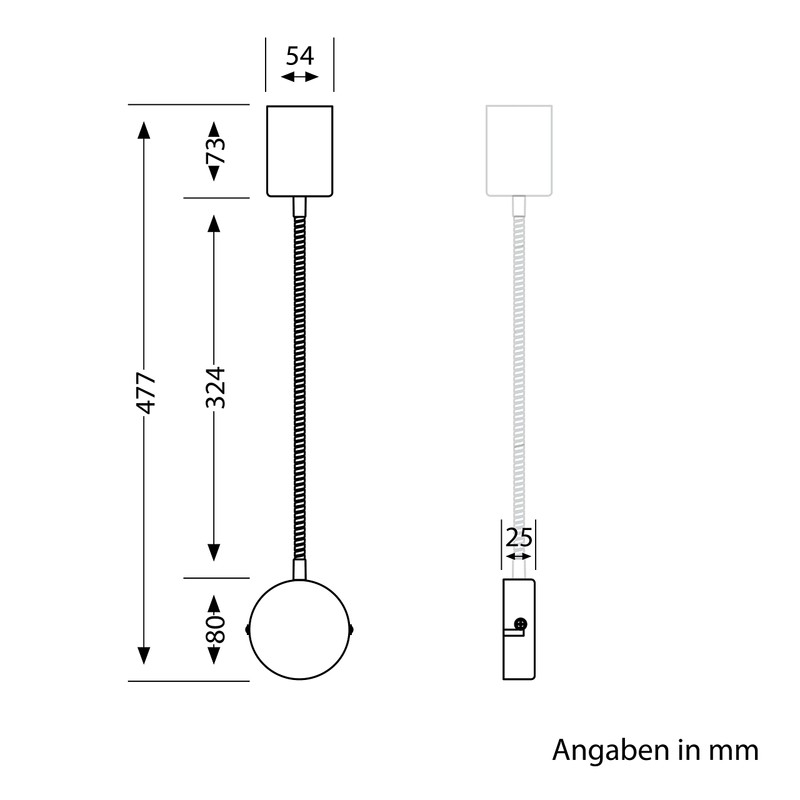 ledscom.de Waika Reading Light with Gooseneck Plug Switch Matte Black