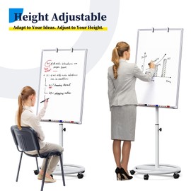 Mobile Whiteboard – 36 x 24 inches Portable Magnetic Dry Erase Board, 3' x 2' Stand Easel White Board Dry Erase Easel Standing Board with Flipchart Hooks