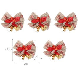 10pcs 2inch Mini Christmas Bow Decorations Green & Red Burlap Wreaths Bows Small Christmas Tree Topper Bows for Wedding Party Farmhouse Decoration Ornaments (Green-10PCS)
