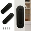 Deyixinup 2 PCS Side Hole Flush Pull Black Oval Embedded