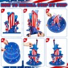 Roshtia 4th of July Cupcake Stand 3 Tier Patriotic Cardboard