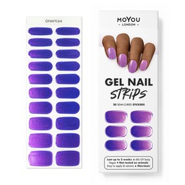 MOYOU LONDON Semi Cured Gel Nail Strips, 20 Pc. Gel Wraps for Nails, Get 1 Free UV Lamp When You Get 3 or More, Easy Apply & Remove for Salon-Quality Manicure -Wisteria Shine
