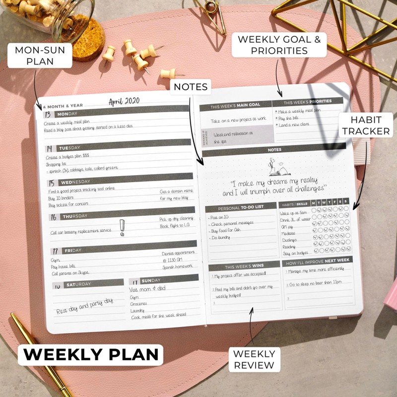 Clever Fox Planner – Undated Weekly & Monthly Organizer Journal