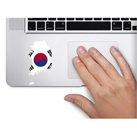 Map with Flag Inside South Korea 4x2.5 inches Sticker Decal die Cut Vinyl - Made and Shipped in USA