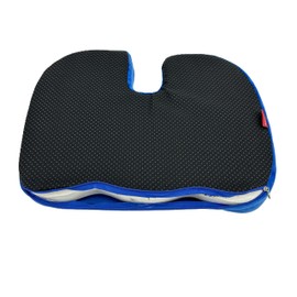 Bookishbunny Lumbar Back Cushion and Non Slip Seat Cushion (Blue, Seat Cushion)