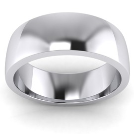 LANDA JEWEL Mens Sterling Silver 7mm Super Heavy Court Shape Polished Wedding Ring (7.5)