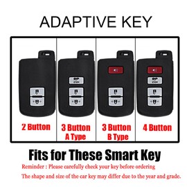 HIBEYO Key Fob Cover Compatible with Toyota Avalon Camry Corolla Highlander Rav4 TRD Sequoia Tundra Tacoma 4Runner Land Cruise Alloy Carbon Fiber Key Shell with Leather Keychains-3 Button B Black