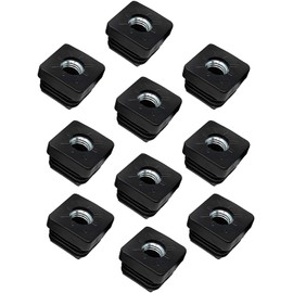 Design61 Threaded Plugs Square Tube Plugs 30 x 30 mm 2.0 mm with M10 Internal Thread Pack of 10