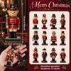 36pcs Christmas Teddy Bear Ornaments Wooden Nutcracker Plaid Decor