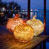 hvfun Rosegold Thanksgiving Decorative Artificial Pumpkins-Mercury Glass Light up Pumpkin