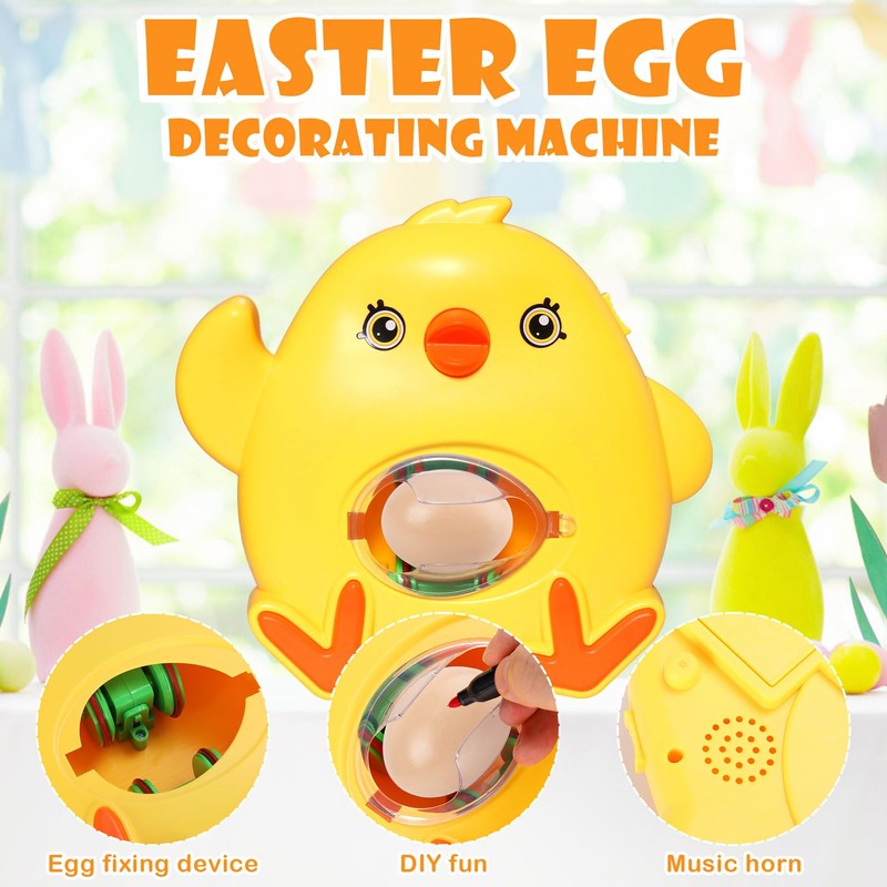Angenster Easter Egg Decorator Kit, Bunny Egg Spinner Decorating Machine