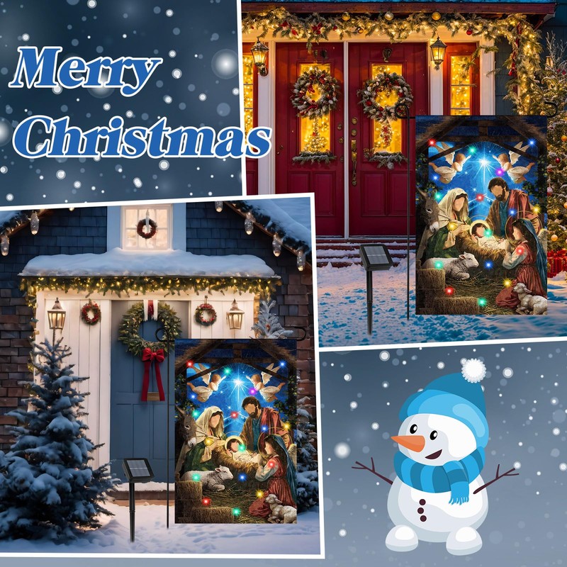 Ganeen Christmas Garden Flag Nativity Garden Flag 12 x 18