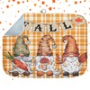 Sanwarm Fall Gnome Orange Buffalo Plaid Absorbent Dish Drying Mat,Autumn