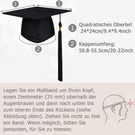 Voarge Bachelor Hat, Graduation Hat, Graduate Hat in Black for Graduation Parties from Study, University, College