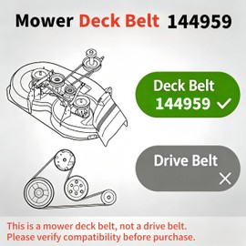 144959 Deck Belt, 532144959 1/2" x 95.5" Kevlar Belt Replacement for Craftsman LT1000 LT2000 LT3000 DYT4000 42" Riding Mower, Replaces 130801 138255 160855 24690, Compatible with Husqvarna Poulan AYP