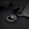ORAZIO Mens Rings 3Pcs Silver Rings for Men Women Stainless