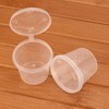 ZEONHEI 200 PCS 1oz Clear Round Hinged Pots, Sauce Pots