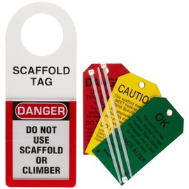 Brady 48112 Scaffold Status Holder And Tags, 1 Holder, 3 Scaffold Tags