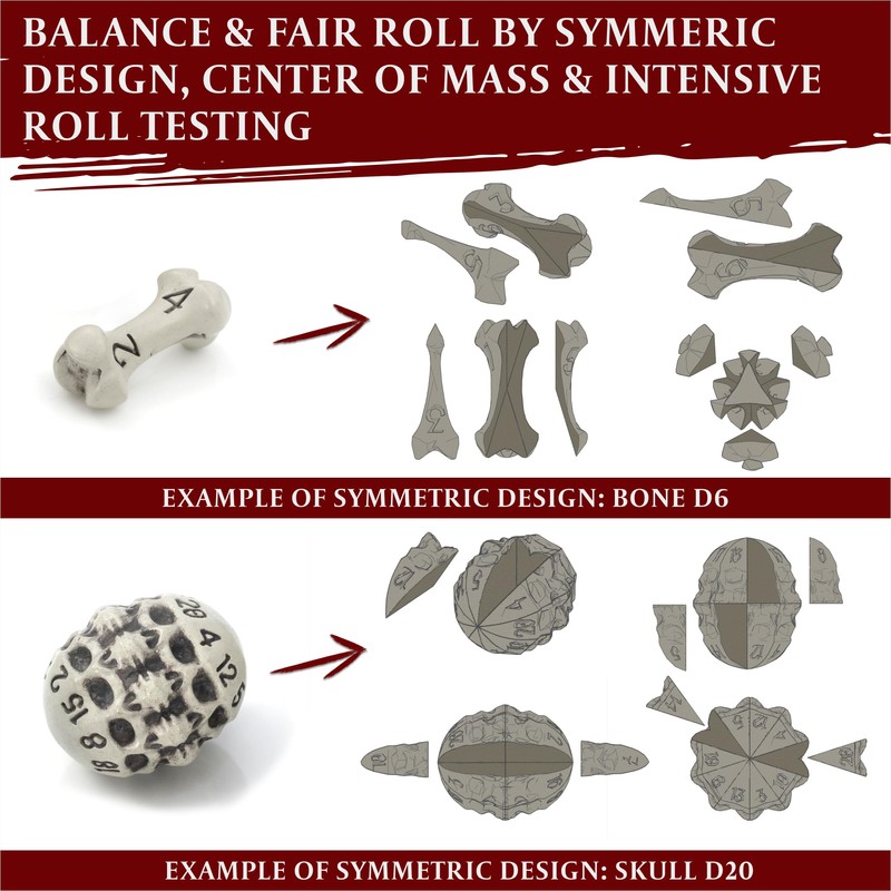 D4 Dice Set - Set of Six 4 Sided Dice