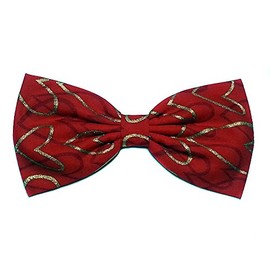 "Hearts" Lover's Hair Bow Collection (Alligator Clip, Red/Gold Hearts)