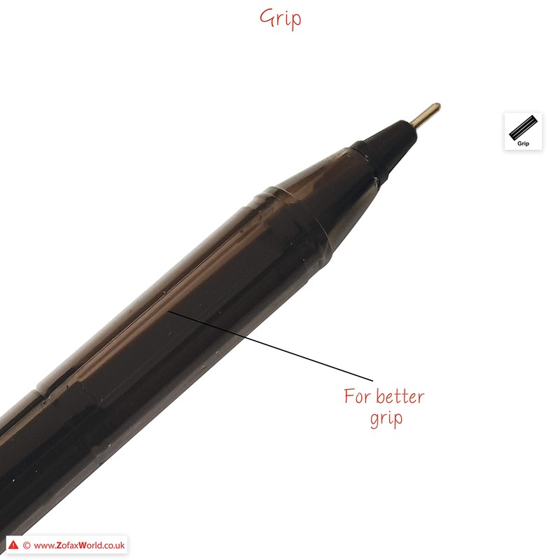 ZOFAX Classy 30 x 0.7mm Fine Biros BLACK Stick Ballpoint