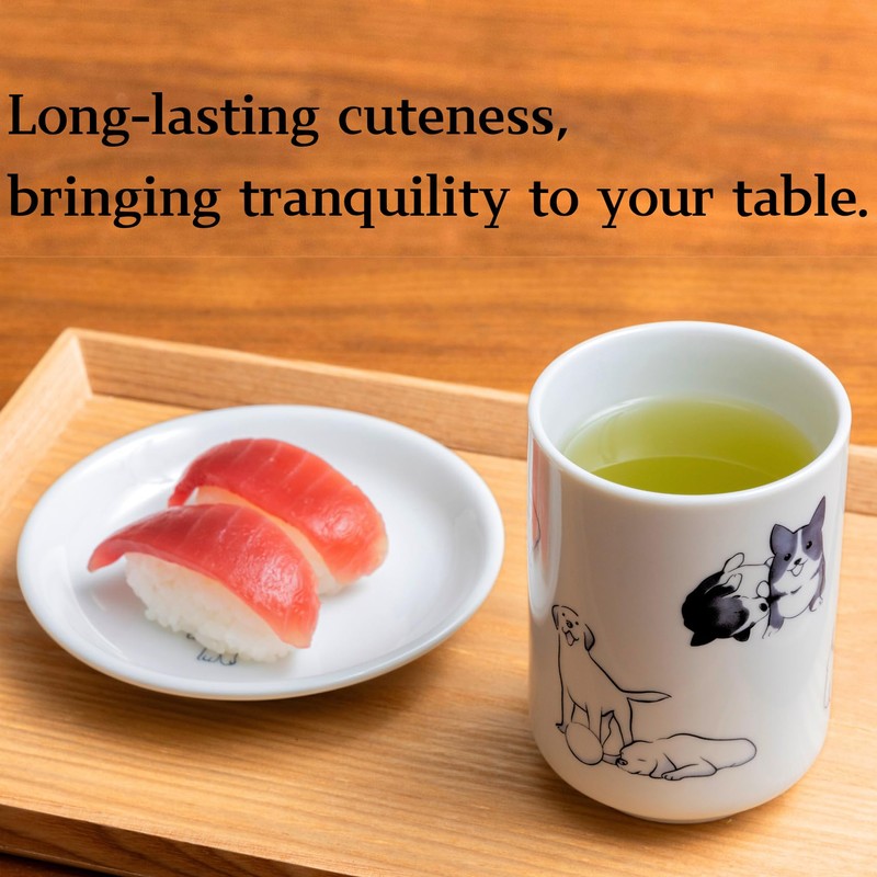 Manekineko-Ai Japanese green tea cup Dog Yunomi Made in Japan