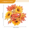 LUOZZY 2 Pcs Harvest Festival Maple Leaf Sunflower Candle Wreath