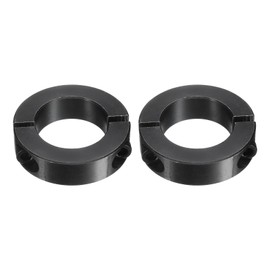 uxcell 2Pcs Double Split Shaft Collar, 35mm Bore One Piece Clamping Collar 57mm OD 15mm Thickness Black Oxide Lock Collar Clamp with Set Screws (1035 Steel)