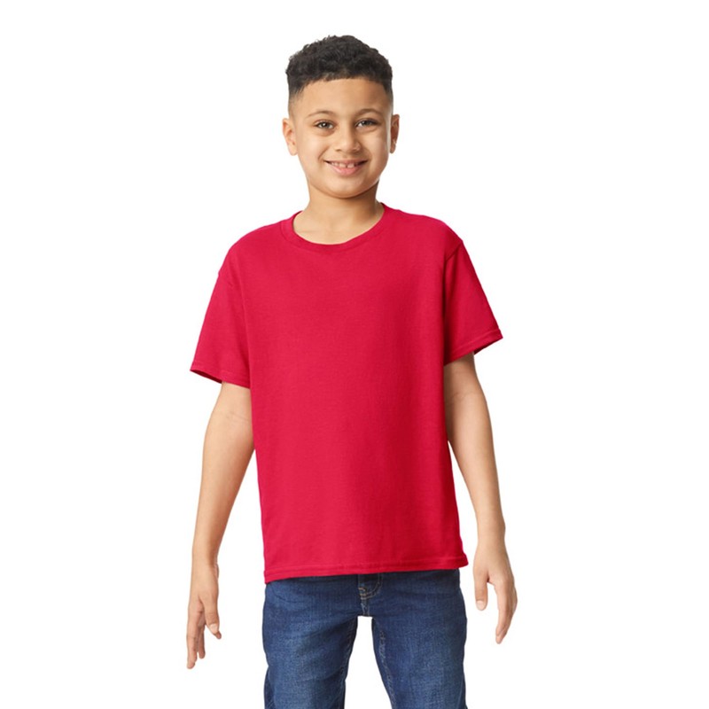 Gildan Youth Heavy Cotton T-Shirt, Style G5000B, 2-Pack, Red, Small
