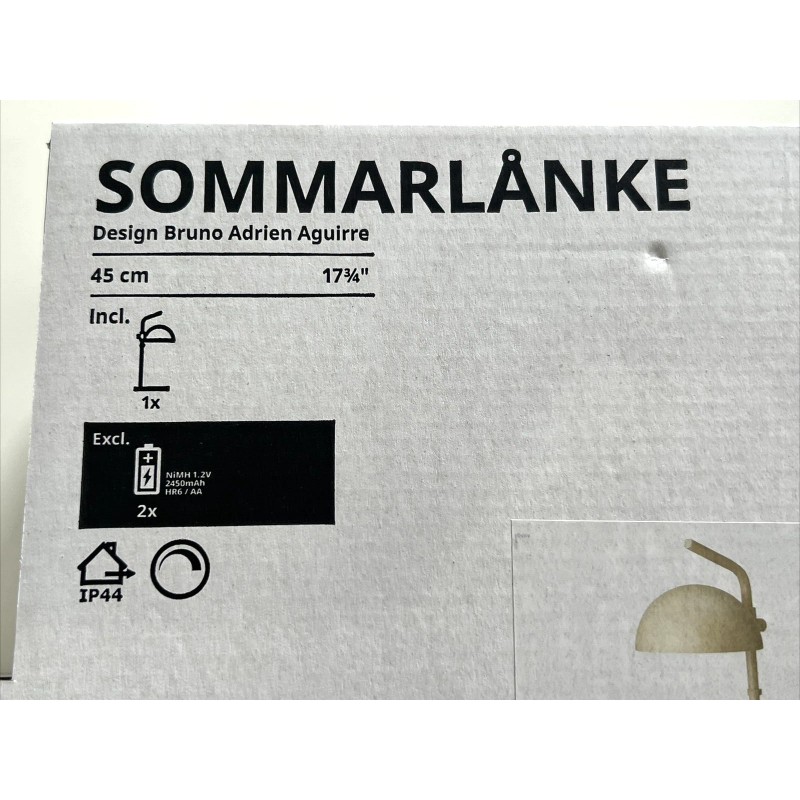 IKEA SOMMARLANKE Table Lamp 17 3/4 Beige Outdoor battery-operated