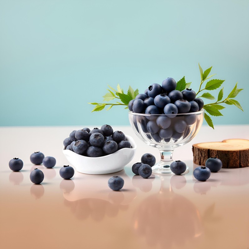 WsjiaboFux 20 Pcs Artificial Blueberries Plastic Fake Blue Berry Plants