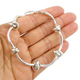 The Mexican Collection Eternal Circle Knot Hallmarked 925 Sterling Silver Bracelet for Women