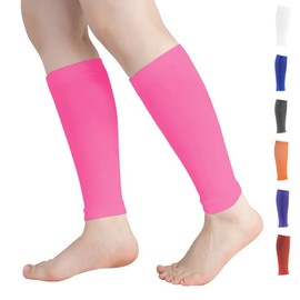 Novetec Calf Compression Socks for Men and Women (20-30 mmHg) - Support Stockings for Running, Cycling, Shin Splints Support, Travel (Pink, M), pink