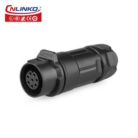 CNLINKO LP-12 IP68 Industrial Waterproof Connector Quick Plug Circular Connector PBT Plastic Shell Aviation Connector M16 2-8 Pin Male Plug and Female Plug (8 Pin)