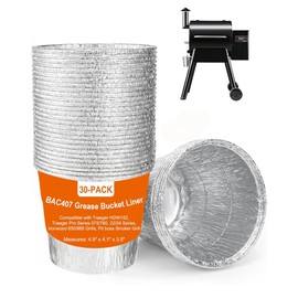 Whaleme 30 Pack BAC407 Grease Bucket Liner for Traeger HDW152 - Bucket Drip Foil Liner Tray Compatible with Traeger Pro Series 575/780, 22/34 Series, Ironwood 650/885 Grills, Pit boss ect.